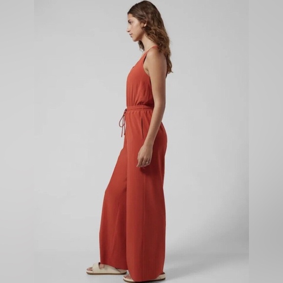 ATHLETA - Savannah Jumpsuit Romper Wide-Leg Currant Red - Size 16 - Picture 3 of 4